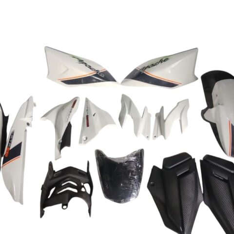Tvs Apache Full Front Body Kit White Black Set of 14